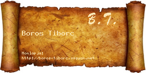 Boros Tiborc névjegykártya